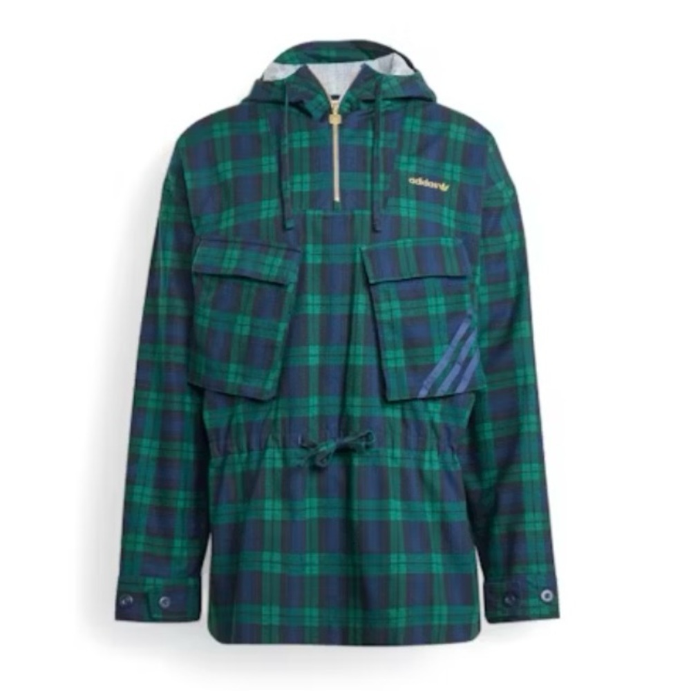 NWT Adidas Men’s Tartan Jacket Mineral Green Plaid